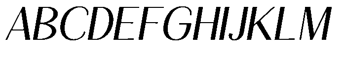 Natharie Light Expanded Slant Font UPPERCASE