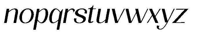 Natharie Light Expanded Slant Font LOWERCASE