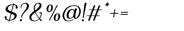 Natharie Light Slant Font OTHER CHARS