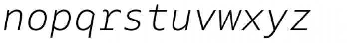 Native Light Italic Font LOWERCASE