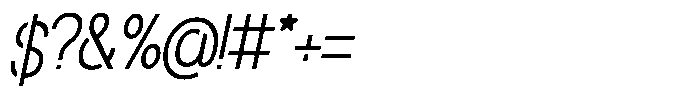 Navigable Extra Light Condensed Italic Font OTHER CHARS