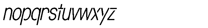 Navigable Extra Light Condensed Italic Font LOWERCASE