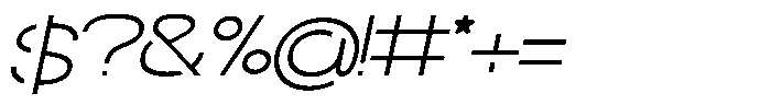 Navigable Extra Light Ex Italic Font OTHER CHARS