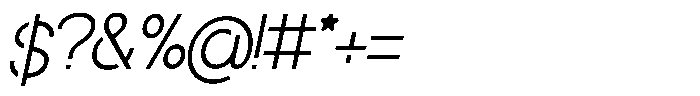 Navigable Extra Light Italic Font OTHER CHARS