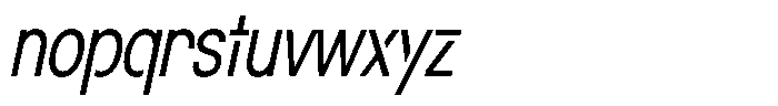 Navigable Light Condensed Italic Font LOWERCASE