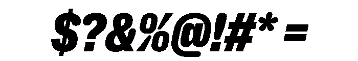 NaNHoloCondensed PREVIEW BlackItalic Font OTHER CHARS