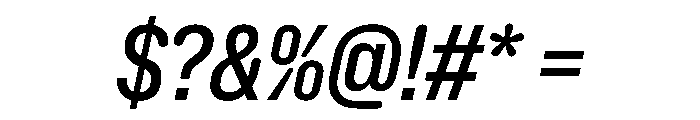 NaNHoloCondensed PREVIEW MediumItalic Font OTHER CHARS