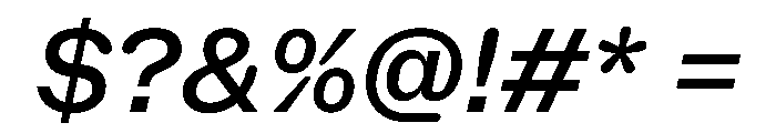NaNHoloStandard PREVIEW MediumItalic Font OTHER CHARS