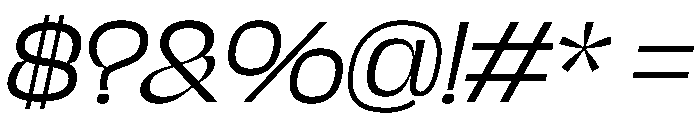 NaNJaune MaxiLightItalic Font OTHER CHARS