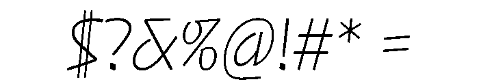 NaNRageQuikCnd ExtraLt Font OTHER CHARS