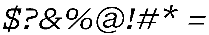 NaNSerfAMicro LightItalic Font OTHER CHARS