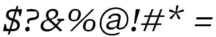 NaNSerfBMicro LightItalic Font OTHER CHARS