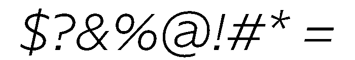 NaNSerfSans ExtraLightItalic Font OTHER CHARS