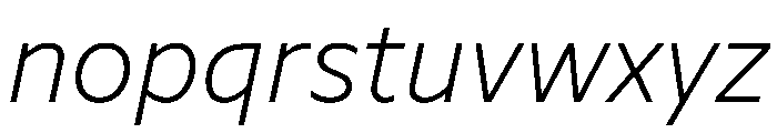 NaNSerfSans ExtraLightItalic Font LOWERCASE