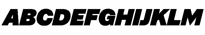 NaNSuperXSansDisplay PREVIEW BlackItalic Font UPPERCASE