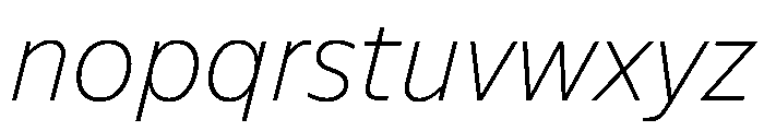 NaNSuperXSansText PREVIEW ThinItalic Font LOWERCASE
