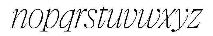 NaNSuperXSerifDisplay PREVIEW ThinItalic Font LOWERCASE