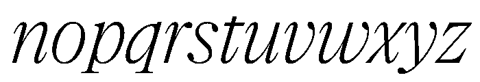 NaNSuperXSerifHeadline PREVIEW LightItalic Font LOWERCASE