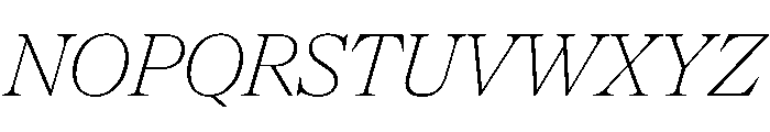 NaNSuperXSerifHeadline PREVIEW ThinItalic Font UPPERCASE