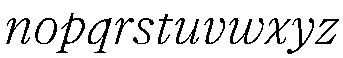 NaNSuperXSerifText PREVIEW LightItalic Font LOWERCASE