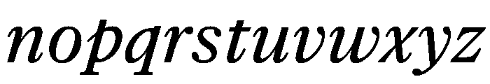 NaNSuperXSerifText PREVIEW MediumItalic Font LOWERCASE