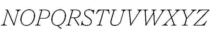 NaNSuperXSerifText PREVIEW ThinItalic Font UPPERCASE