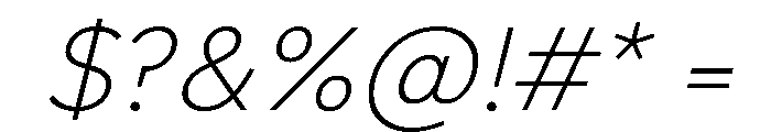 NCBurrata 205Ultra LightSlanted Instance Font OTHER CHARS