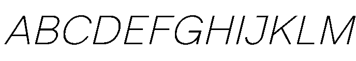 NCBurrata 205Ultra LightSlanted Instance Font UPPERCASE