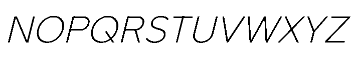 NCBurrata 205Ultra LightSlanted Instance Font UPPERCASE