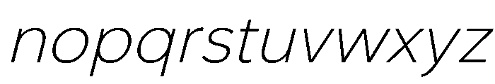 NCBurrata 205Ultra LightSlanted Instance Font LOWERCASE