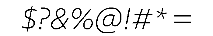 Neue Frutiger World Extra Light Italic Font OTHER CHARS
