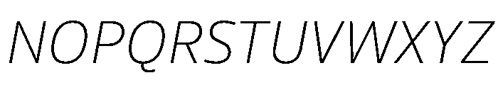 Neue Frutiger World Extra Light Italic Font UPPERCASE