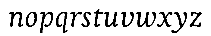 Nexus Serif Italic Font LOWERCASE