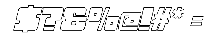 Neba Oblique Outline Font OTHER CHARS