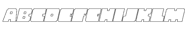 Neba Oblique Outline Font UPPERCASE