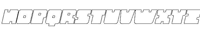 Neba Oblique Outline Font UPPERCASE