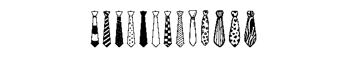 Necktie doodle Font UPPERCASE