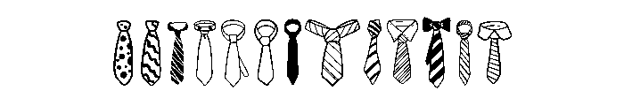 Necktie doodle Font UPPERCASE