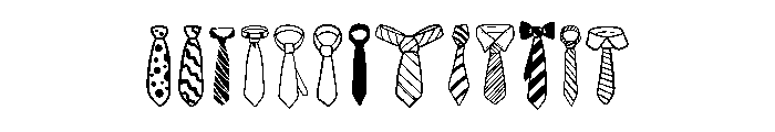 Necktie doodle Font LOWERCASE