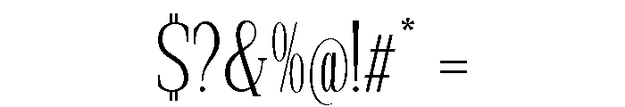 New Bight Extra Light Condensed Font OTHER CHARS