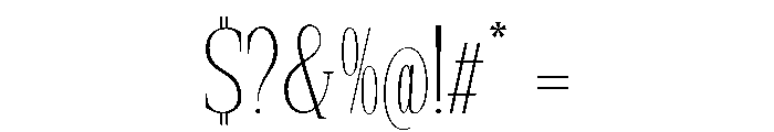 New Bight Thin Condensed Font OTHER CHARS