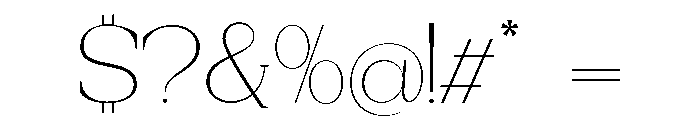 New Bight Thin Expanded Font OTHER CHARS