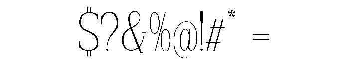 New Bight Thin Semi Condensed Font OTHER CHARS