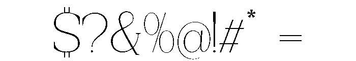 New Bight Thin Semi Expanded Font OTHER CHARS
