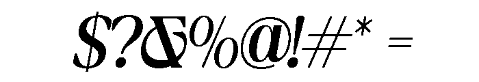 New Shuffle Italic ExtLt Ita Font OTHER CHARS