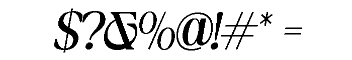 New Shuffle Italic Thin Italic Font OTHER CHARS