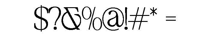 New Shuffle Thin Font OTHER CHARS