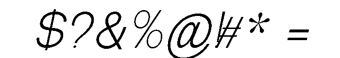 New Trusty Extra Light Italic Font OTHER CHARS