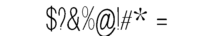 New Trusty Thin Condensed Font OTHER CHARS