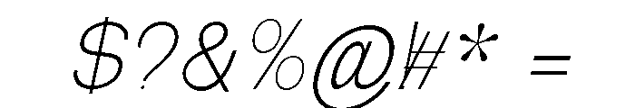 New Trusty Thin Italic Font OTHER CHARS